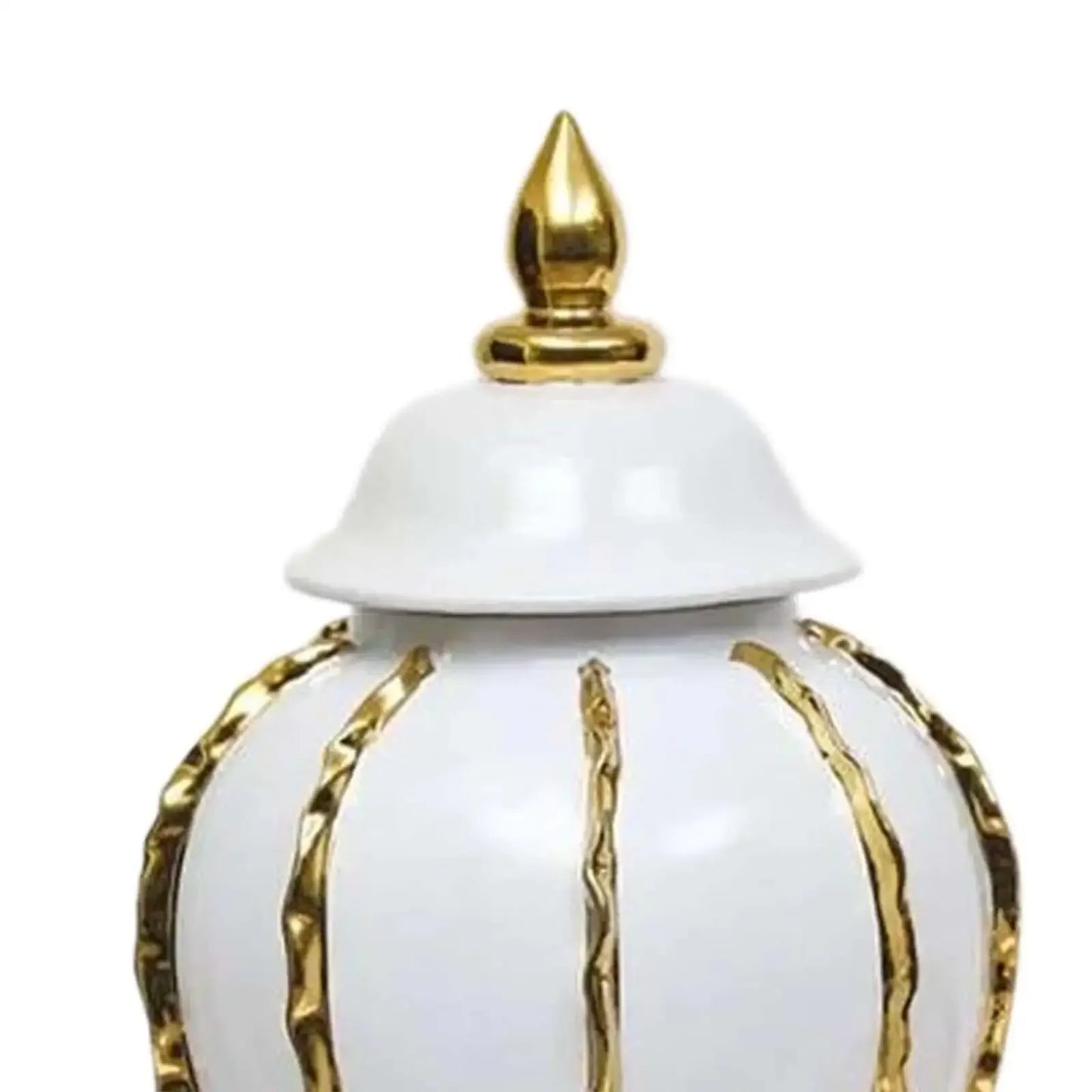 Ceramic Ginger Jar Ceramic Flower Vase Chinese with Lid Table Centerpiece Handmade Flower Vase Storage Jar for Desktop Shelf - Confia