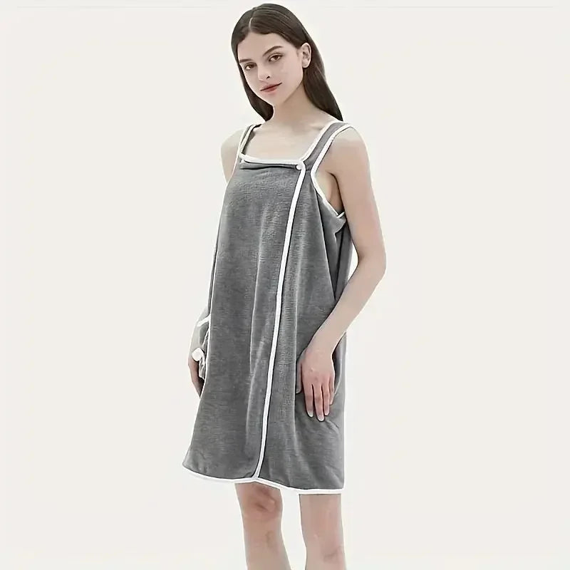Microfiber Bathing Wearable Magic Towel Bath Towel Beach and Spa Bathrobe Bathroom Towel Dress with Straps for Girls & Women Absorb Water | Washable Bathrobe - Confia - reusablefoodstoragebags confia