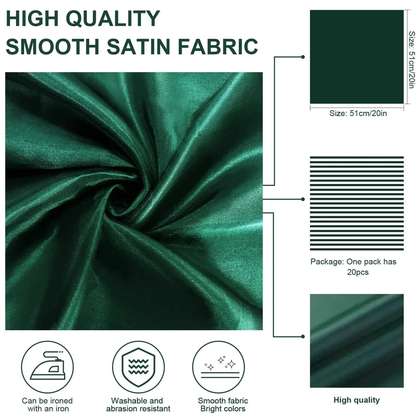 12Pcs 30*30cm Square Satin Table Napkin | Hotel Serving Table Napkins | Washable Handkerchief | Wedding Birthday Banquet Decoration - Confia - reusablefoodstoragebags confia