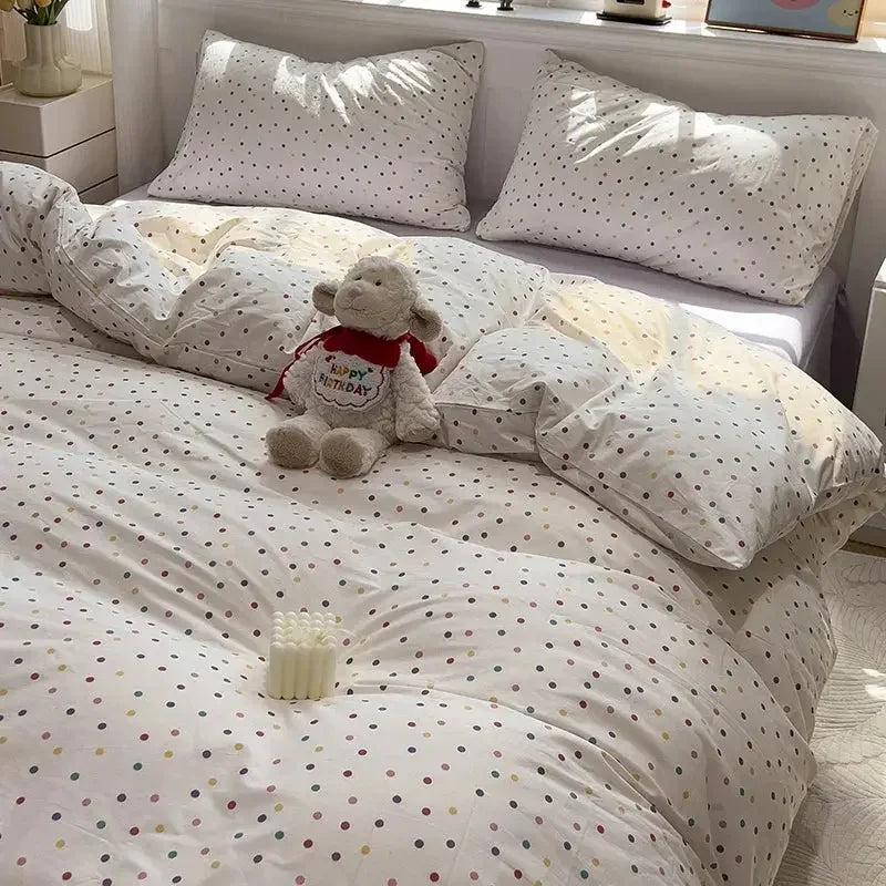 Microfiber Solid Satin Stripe Cotton AC Comforter Set King Size Double Bed with 1 Flat Bedsheet Linen Duvet Cover Set - Confia - reusablefoodstoragebags confia