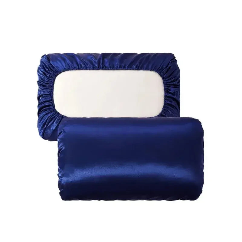 2pc Elastic band Pillow case 100% Satin pillowcase solid color pillow Good for Prevent Hair Knots & Bead head - Confia - reusablefoodstoragebags confia