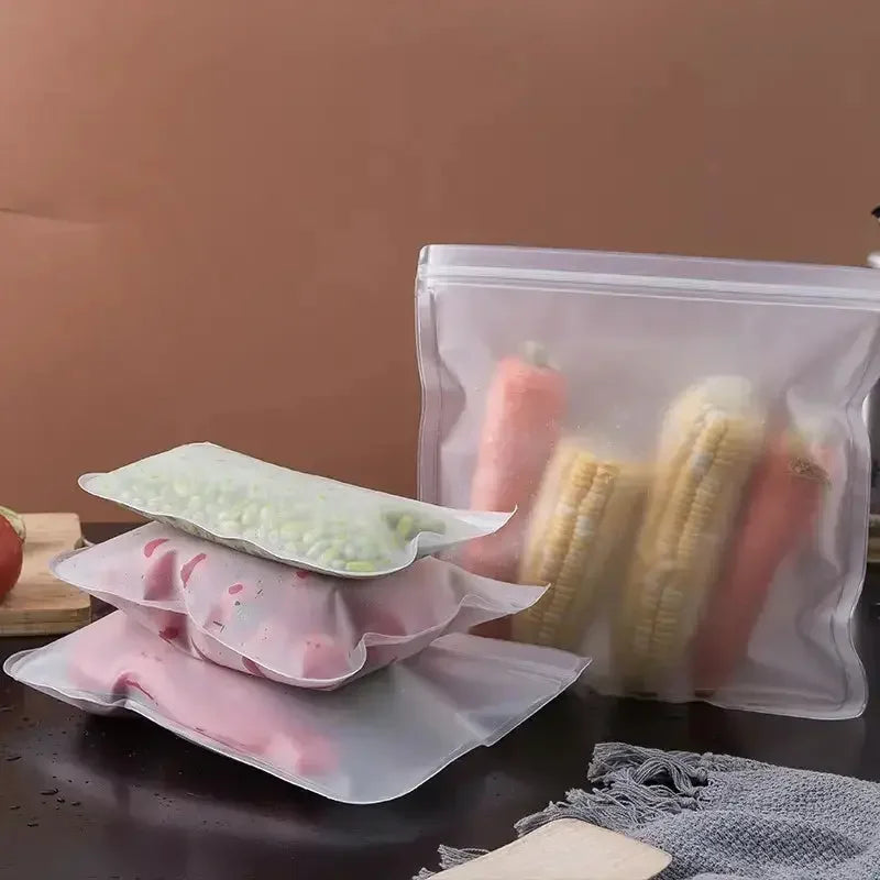 1pcs Reusable Food Storage Bag, Zip Sandwich Bags, Leakproof Silicone Freezer Bags, Thick Fresh-Keeping Bag - Confia - reusablefoodstoragebags confia