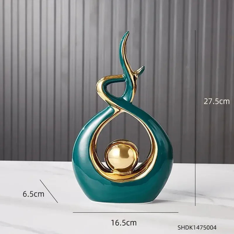 Abstract Ceramic Statue Modern Luxury Living Room Home Decor Accessories Office Decoration Desk Souvenirs Crafts Gifts - Confia