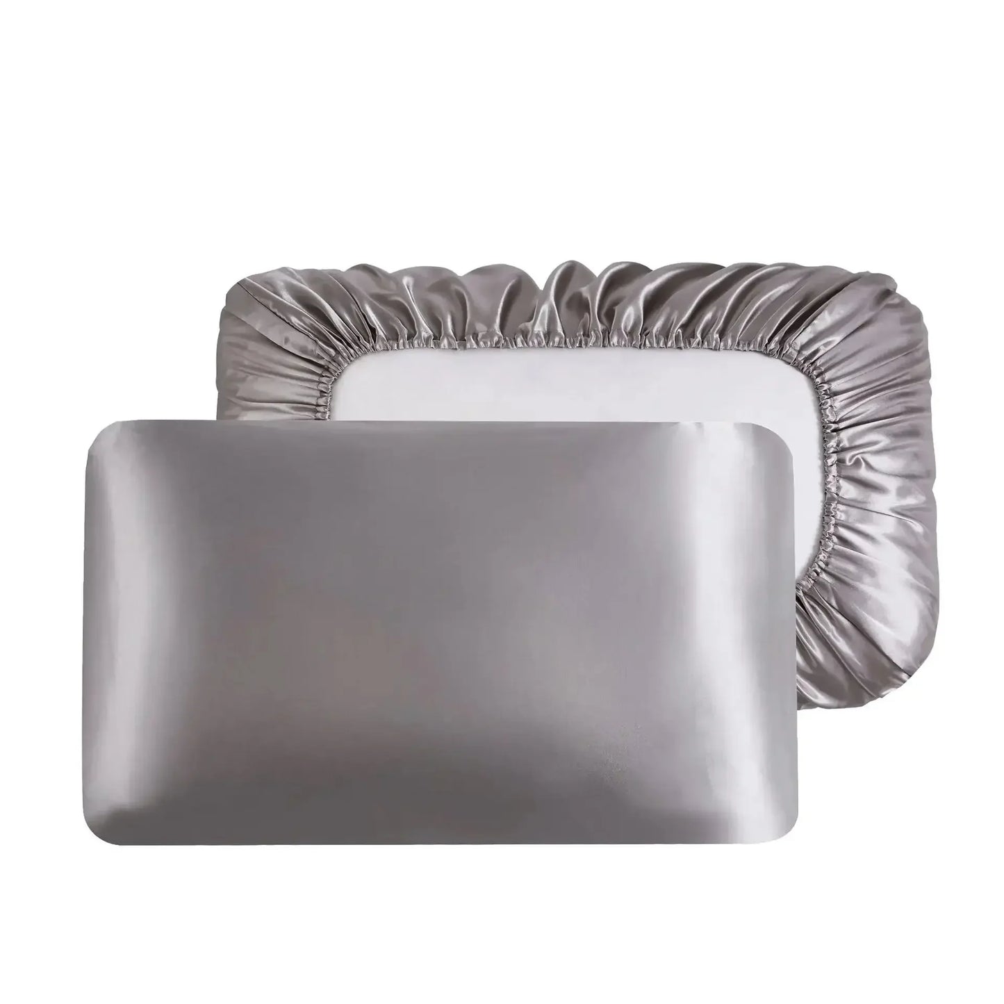 2pc Elastic band Pillow case 100% Satin pillowcase solid color pillow Good for Prevent Hair Knots & Bead head - Confia - reusablefoodstoragebags confia