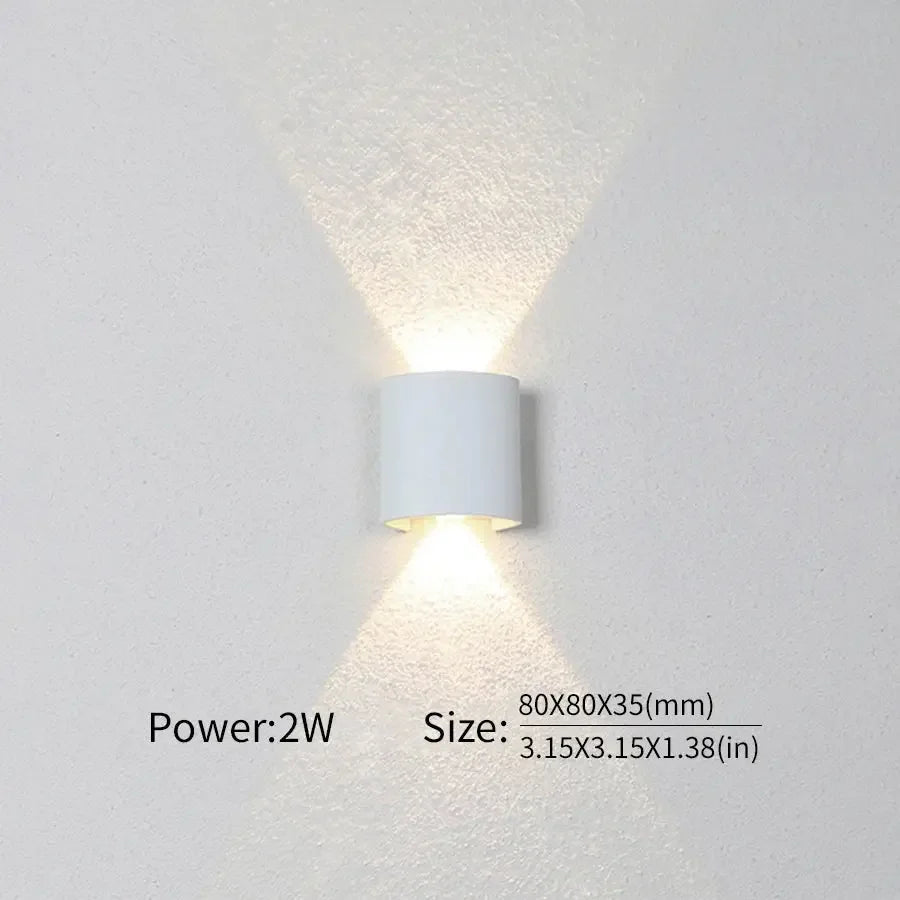 16 Watts Wall Lights 8 Ray Oval Up-Down LED Outdoor Waterproof IP65 Exterior Wall Step Light Fixture Waterproof Lamp (Warm White, Black Body) 16 Watts (8 Way) - Confia