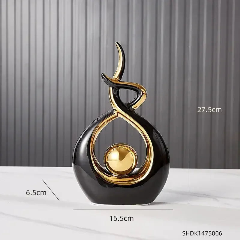 Abstract Ceramic Statue Modern Luxury Living Room Home Decor Accessories Office Decoration Desk Souvenirs Crafts Gifts - Confia