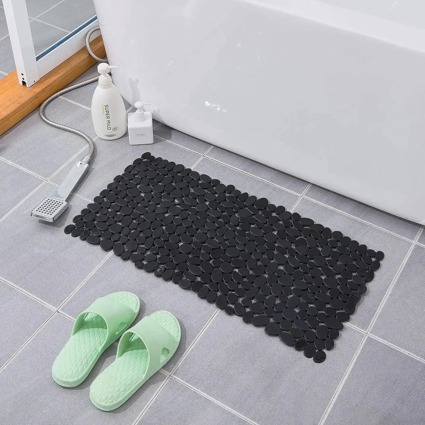 Bathroom Mat Bathtub Bath Mat PVC Large Bathtub Safety Shower Non-slip Bath Mats With Suction Cups Floor Mat - Confia - reusablefoodstoragebags confia