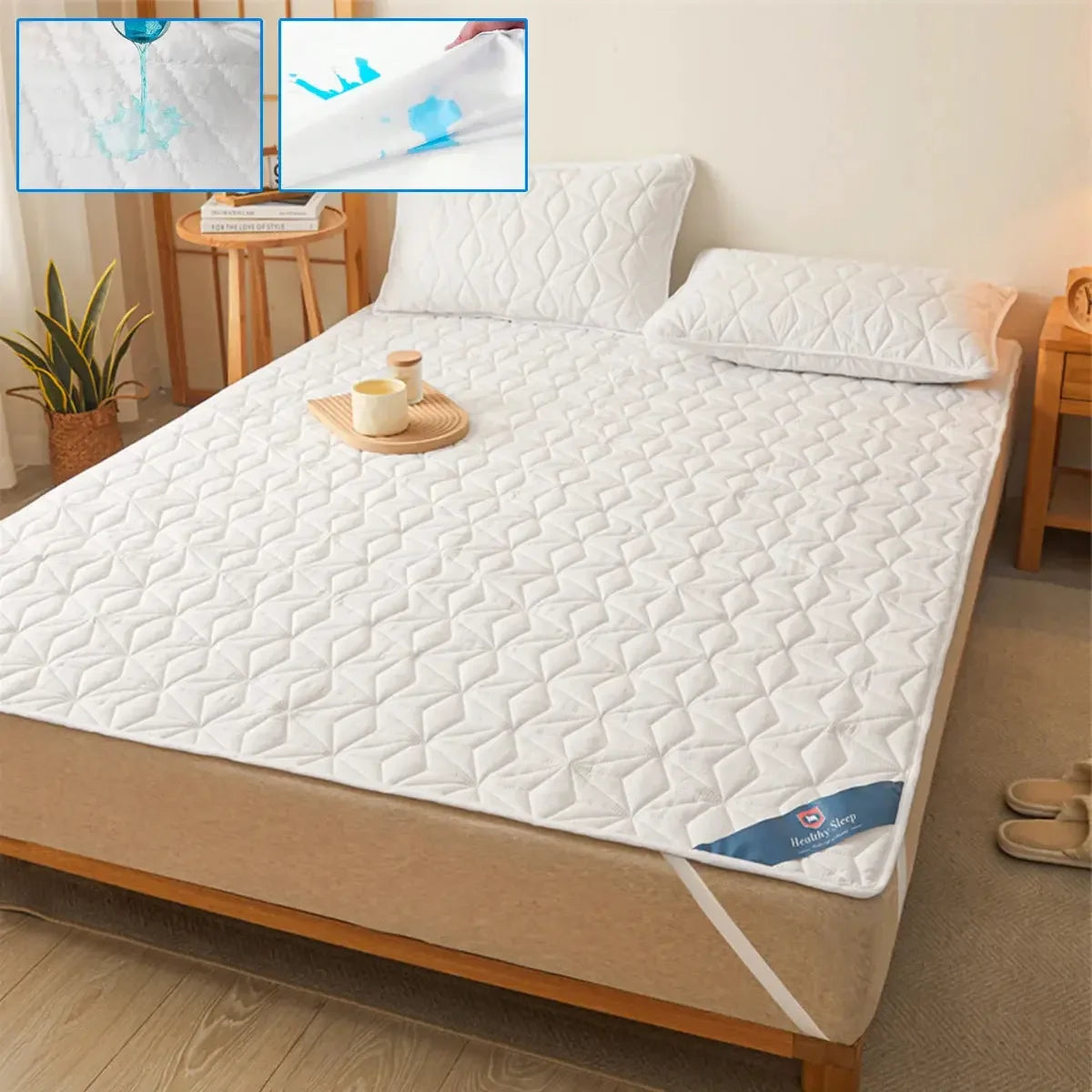 Waterproof Mattress Protector - Breathable Hypoallergenic Noiseless Ultra Soft Fitted Bed Protector - Confia - reusablefoodstoragebags confia