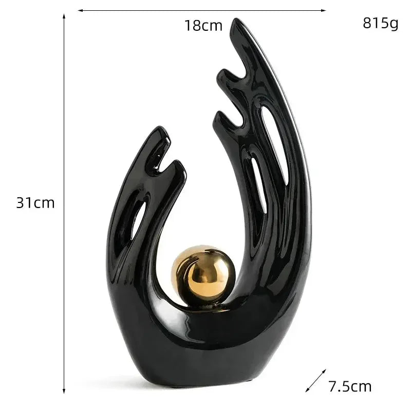 Abstract Ceramic Statue Modern Luxury Living Room Home Decor Accessories Office Decoration Desk Souvenirs Crafts Gifts - Confia