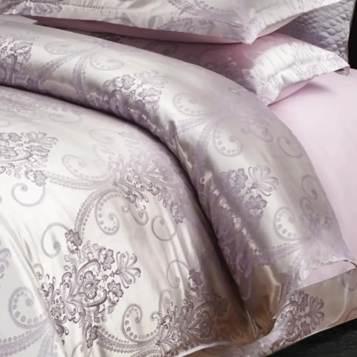 2-3 PCS Satin Jacquard Bed Decor Set 1or2 PillowCover 1 Sheet 180*230/240*250cm, PillowCover 48*74cm Shrinkagefree Fade Resist - Confia - reusablefoodstoragebags confia