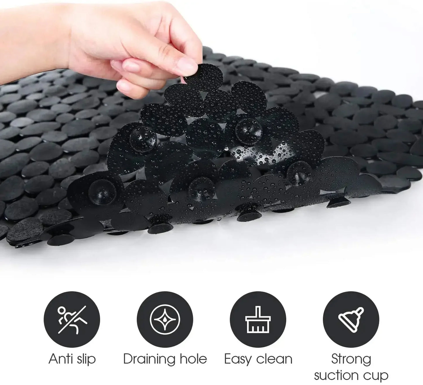 Bathroom Mat Bathtub Bath Mat PVC Large Bathtub Safety Shower Non-slip Bath Mats With Suction Cups Floor Mat - Confia - reusablefoodstoragebags confia