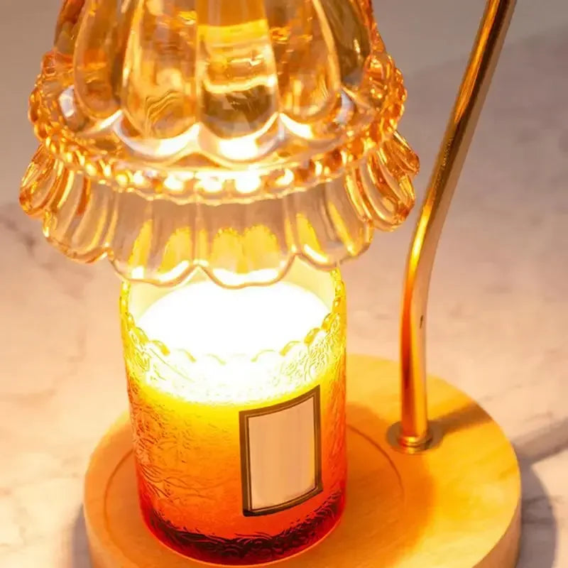 Desk lamp Electric | Candle Warmer | Retro Glass Table Lamp | Bedroom Bedside Atmosphere Desk | Lamp Candle Melting Waxing Burner - Confia - reusablefoodstoragebags confia