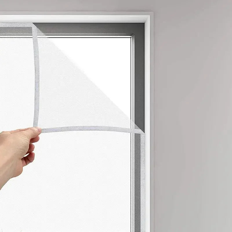 Anti Fly Mosquito Net DIY Self-Adhesive Fly Mosquito Window Net Easy Install Polyester Mesh Insect Screen for Windows & Doors, Strong Adhesive Velcro, Washable & Reusable Bug Screen - Confia - reusablefoodstoragebags confia