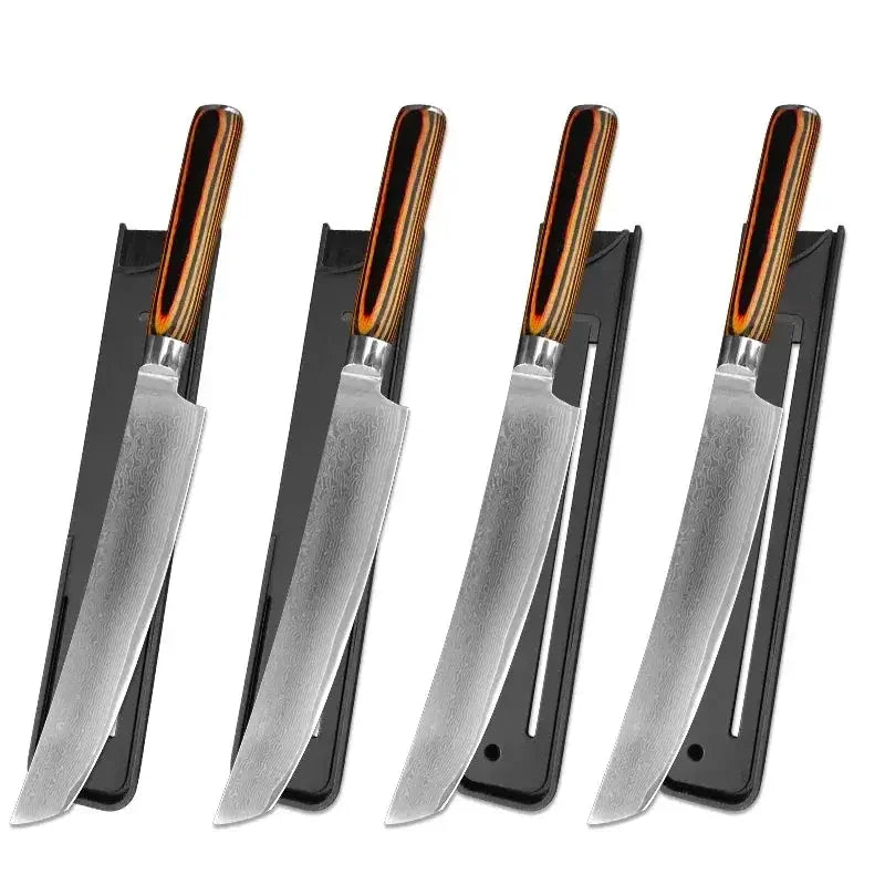 Chef Cooking Knives Wood Handle Japanese Damascus Steel Knife Cleaver Meat Vegetables Slicing Fruit Paring Kitchen Knives Tools - Confia