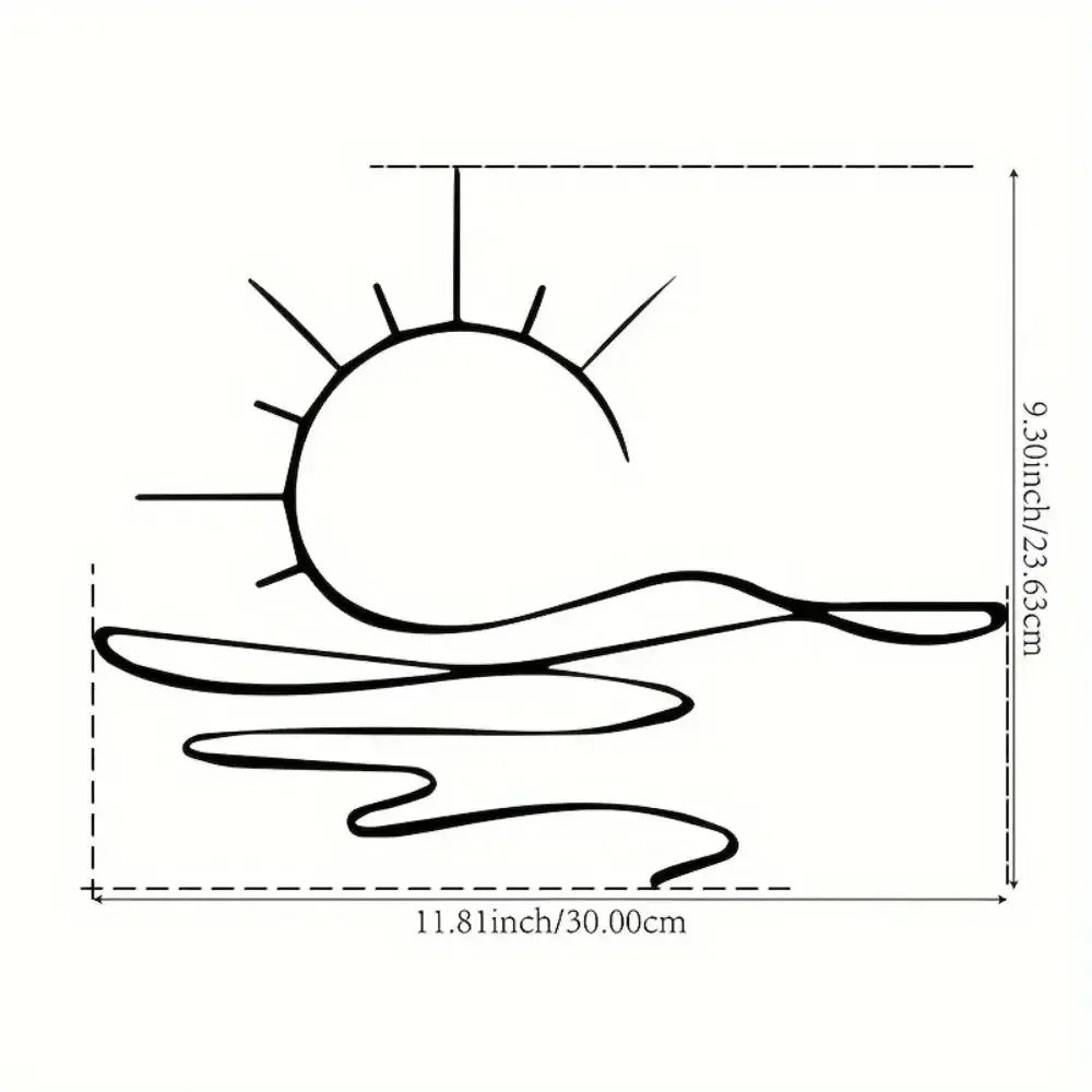 Sunrise & Art Chic, Minimalist Iron Wall Decor For Modern Home Aesthetics | Metal Wall Art | Housewarming Gifts | Wedding Gifts - Confia
