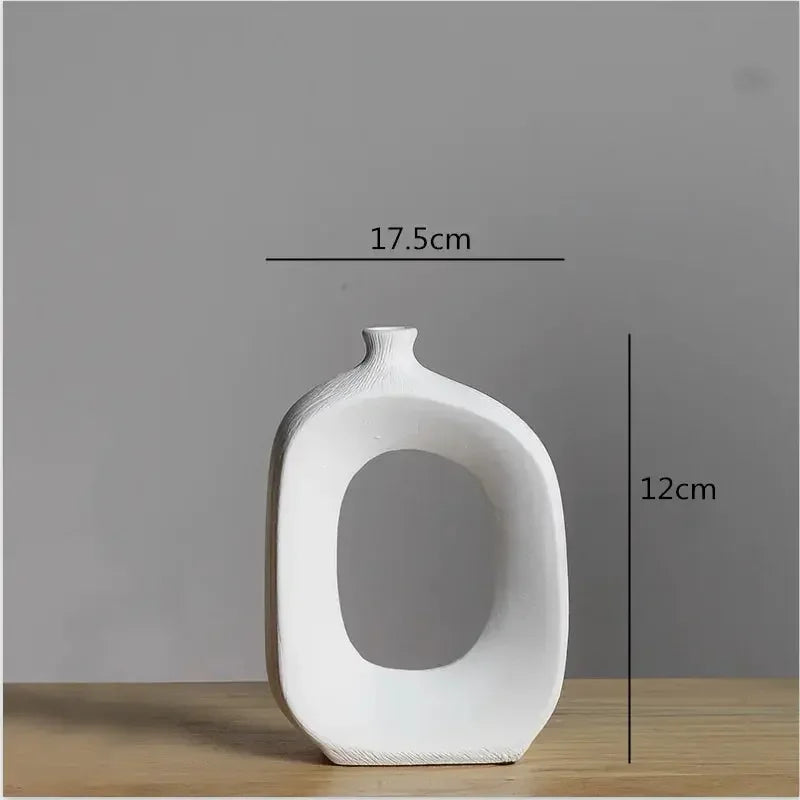 Ceramic Small Mouth Vase Flower Arrangement Dried Flower Vase Decorative Vases Ornament Decoration Crafts Home Accessories Vases - Confia