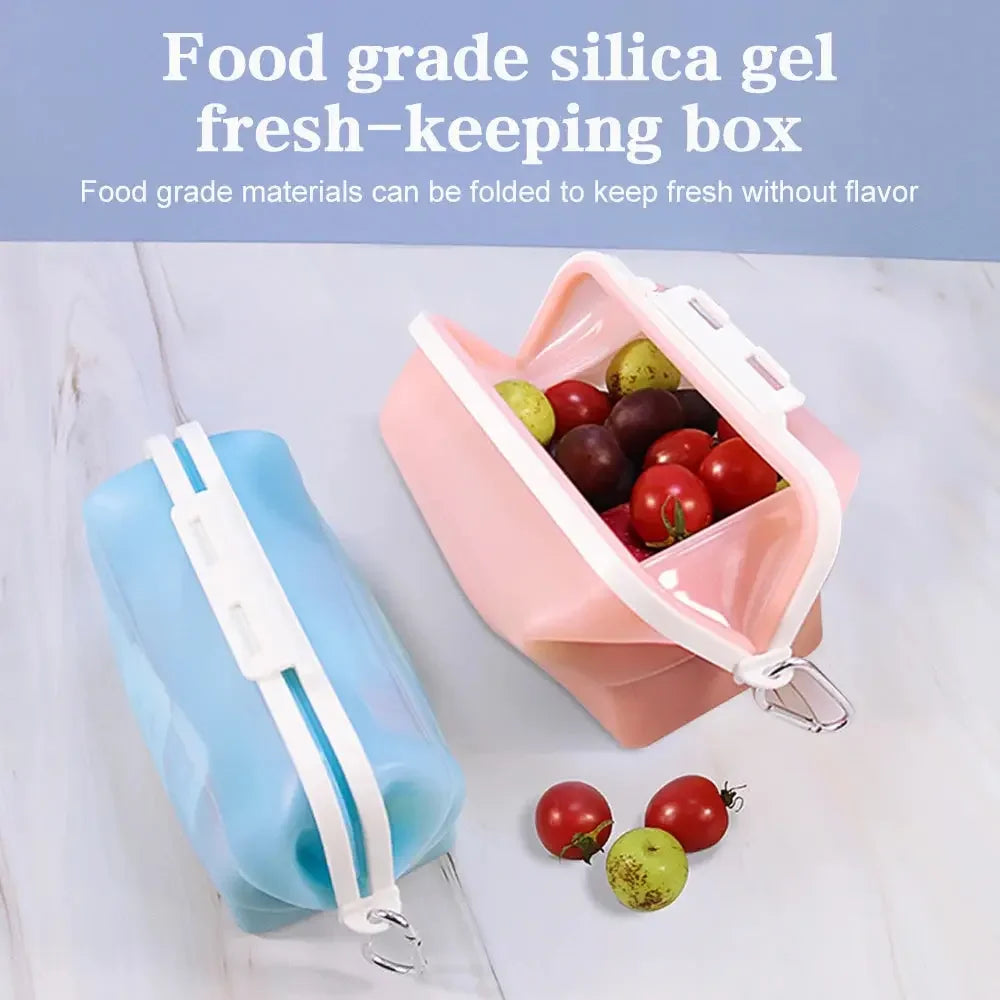 Premium Silicone Reusable Food Storage Bags Food Grade Multi-use Fruit Sealed Lunch Bag Travel Containers Microwave Oven Safe Confia
