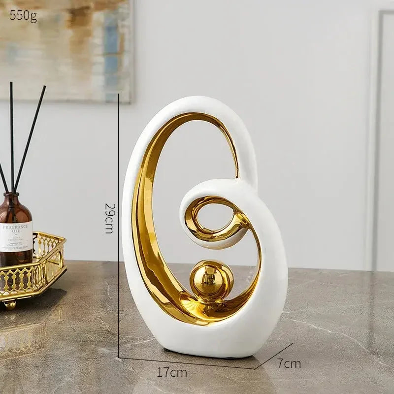 Abstract Ceramic Statue Modern Luxury Living Room Home Decor Accessories Office Decoration Desk Souvenirs Crafts Gifts - Confia