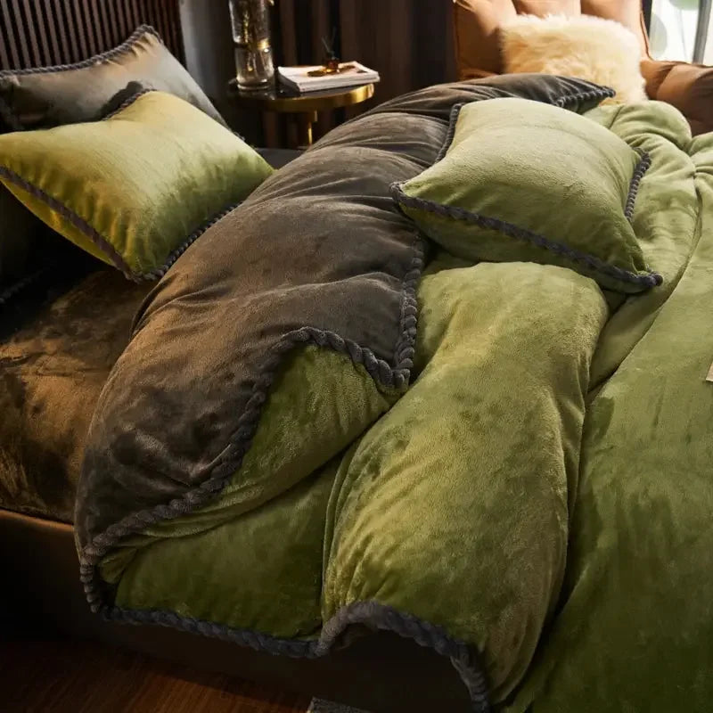 Winter Velvet Duvet Cover Without Pillowcases 1PC Thicken Warm Plush King Quilt Cover Suit Double Queen Bed Comforter Cover - Confia - reusablefoodstoragebags confia