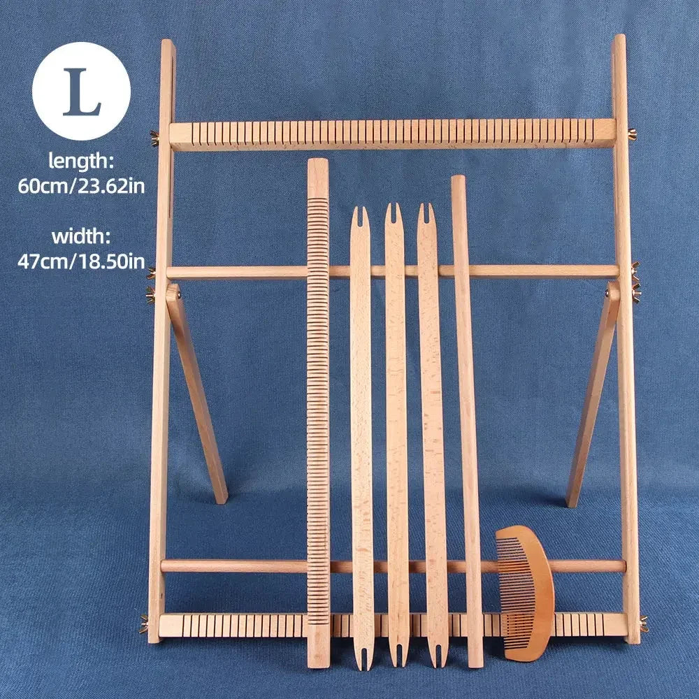 Large Wooden Weaving Loom Kit Frame Loom Learn To Weave Earthy Beginner Tapestry Kit Wall Decor With Loom and Tools - Confia