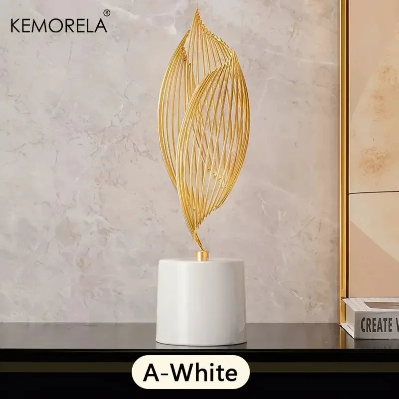 Ceramics Statue Exquisite Home Decor Modern Abstract Art Statue Ornaments Sculpture Decoration for Living Room Table Centerpiece - Confia