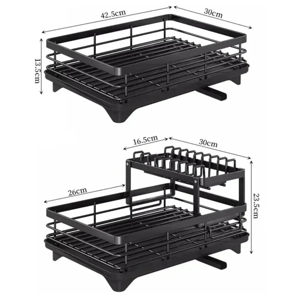 Simple Trending Dish Rack for Kitchen Counter, Large Capacity Dish Rack with Utensil Holder, Cutting Board Holder, Drain Board Tray for Kitchen Counter Storage - Confia - reusablefoodstoragebags confia