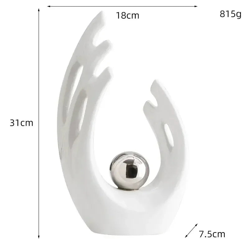 Abstract Ceramic Statue Modern Luxury Living Room Home Decor Accessories Office Decoration Desk Souvenirs Crafts Gifts - Confia