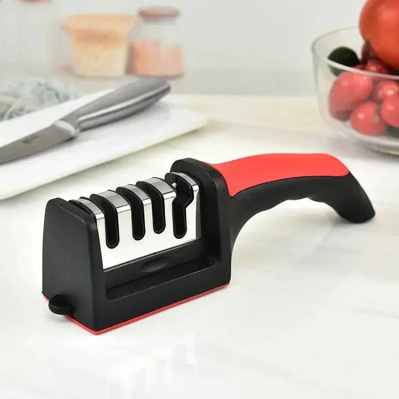 Manual 3 Stage 3 Slot Kitchen Knife Sharpener Tool kit self Knives Shaping, Knife Sharpener Hand Tool Ceramic Stone Repair Grinder Dull Stainless Steel Knives, Knife Blade Sharpener - Confia