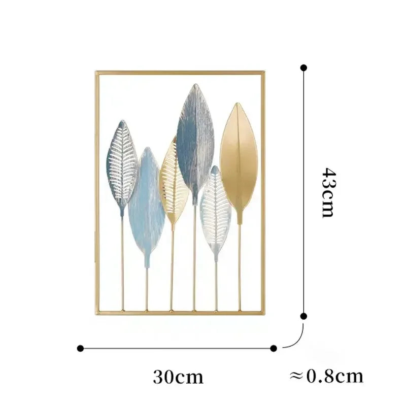Metal Leaf Iron Wall Hanging Decor Palm Maple Leaves Plant Ginkgo Nordic Wall Pendant Mural Living Room Bedroom Home Decoration - Confia