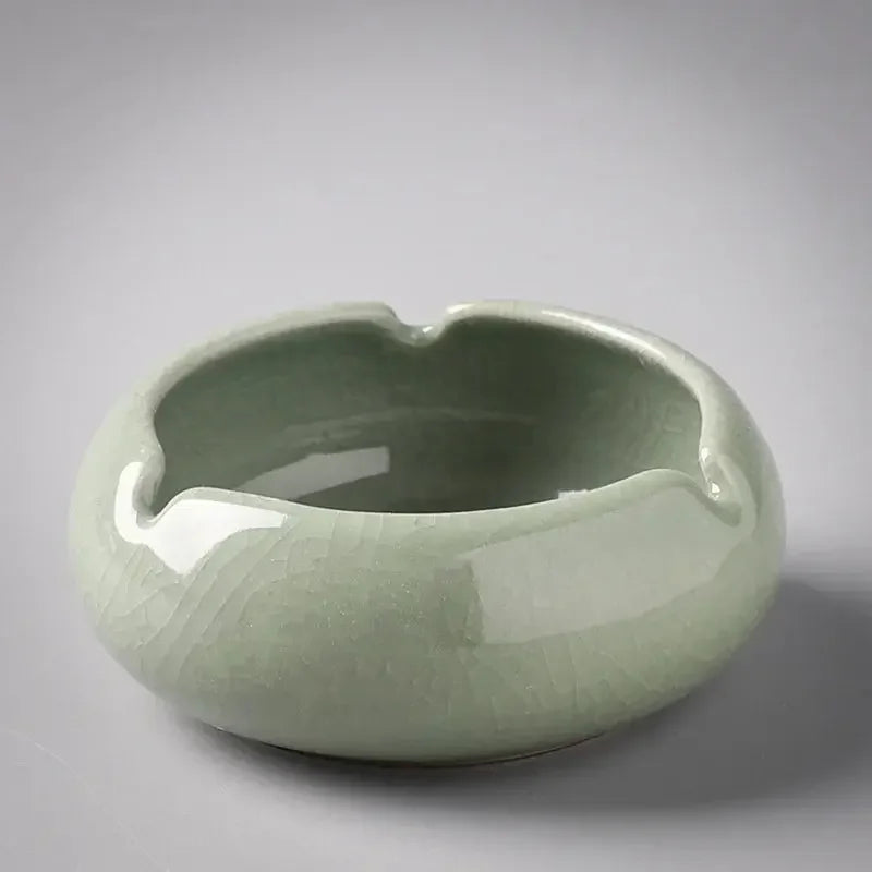 Ceramic Ashtray Handmade Ice Crack Decorative Modern Hotel Ash Tray Living Room Desktop Simple Ashtrays Home Decoration - Confia