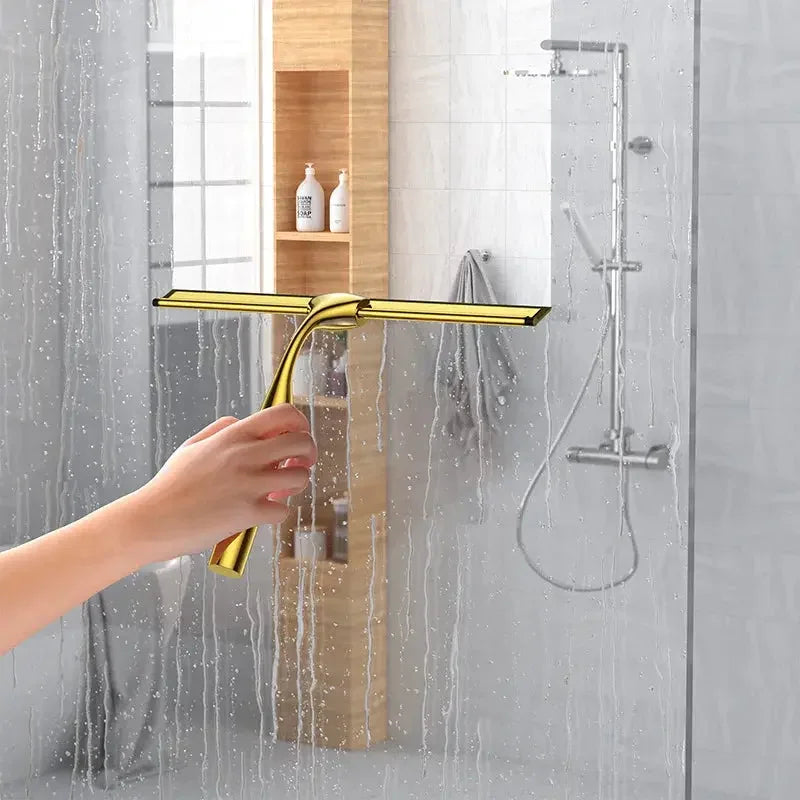 Multi-Purpose Silicon Squeegee a Adhesive Hook, Bathroom Cleaner Tool Household Window Mirror Squeegee, Cleaning Tile Wall, Car, 10 Inch - Confia - reusablefoodstoragebags confia