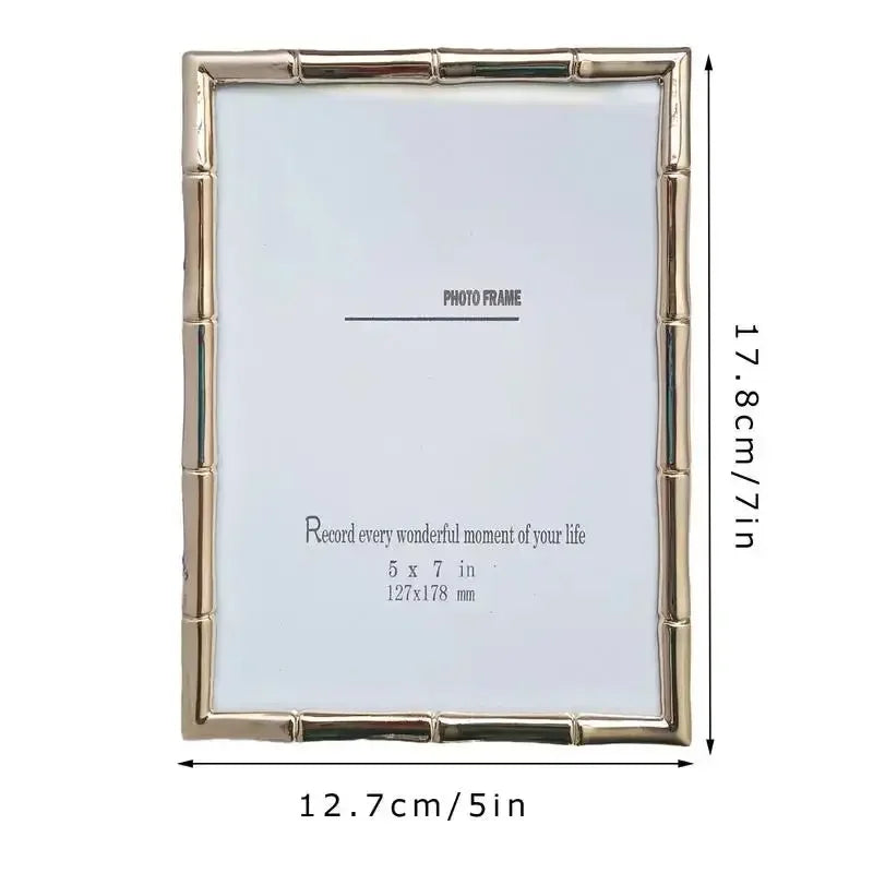 Golden Metal Photo Frame Stand Photo Frame Desktop Pendulum Decorative Frame Wall Decoration room photo decoration frame - Confia