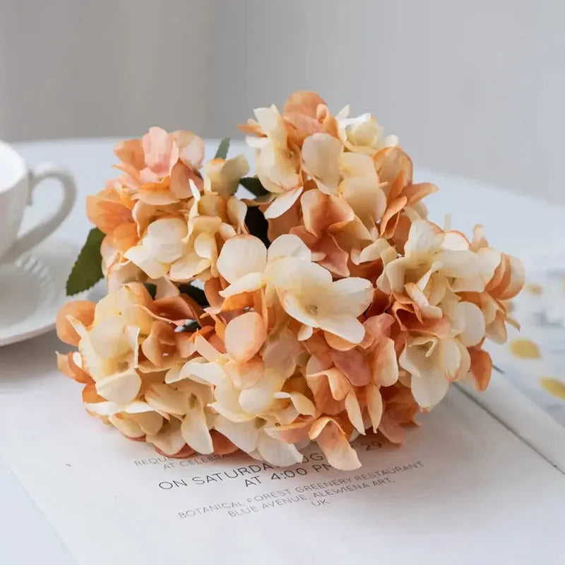 Artificial Flowers Silk Hydrangea Vase for Home Decoration Accessories Wedding Decorative Fake Plants Christmas Garland Material - Confia