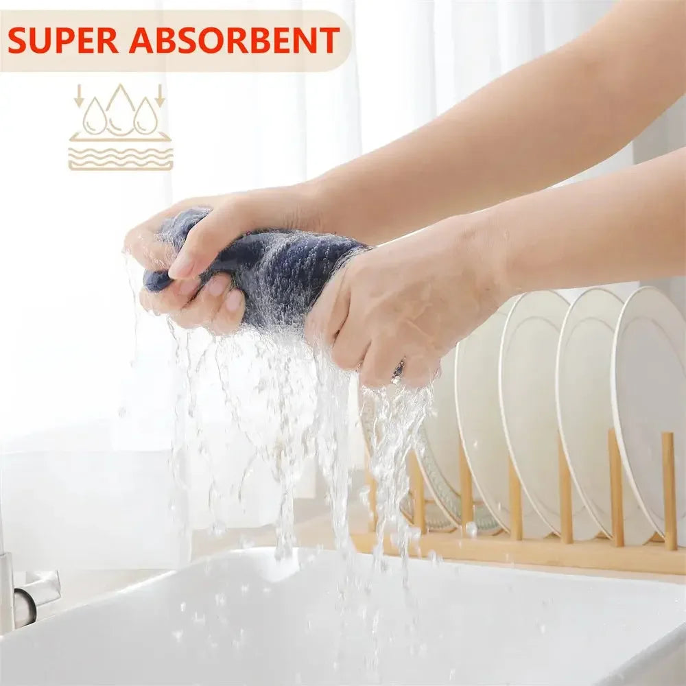 Kitinjoy 4/6pcs Cotton Towel For Kitchen Waffle Weave Stripe Kitchen Towel Absorbent Dishcloth Soft Drying Home Cleaning Cloths - Confia - reusablefoodstoragebags confia