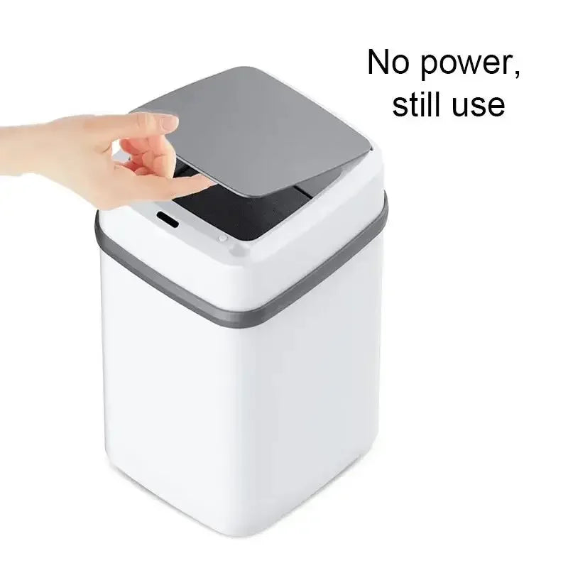 Automatic Sensor Dustbin with Slow Descent & One-Touch Operation | 12 Litres, Silent, Odor Seal, Waterproof Bin for Kitchen, Bathroom & Bedroom | Hands Free, Stylish & Plastic - Confia - reusablefoodstoragebags confia