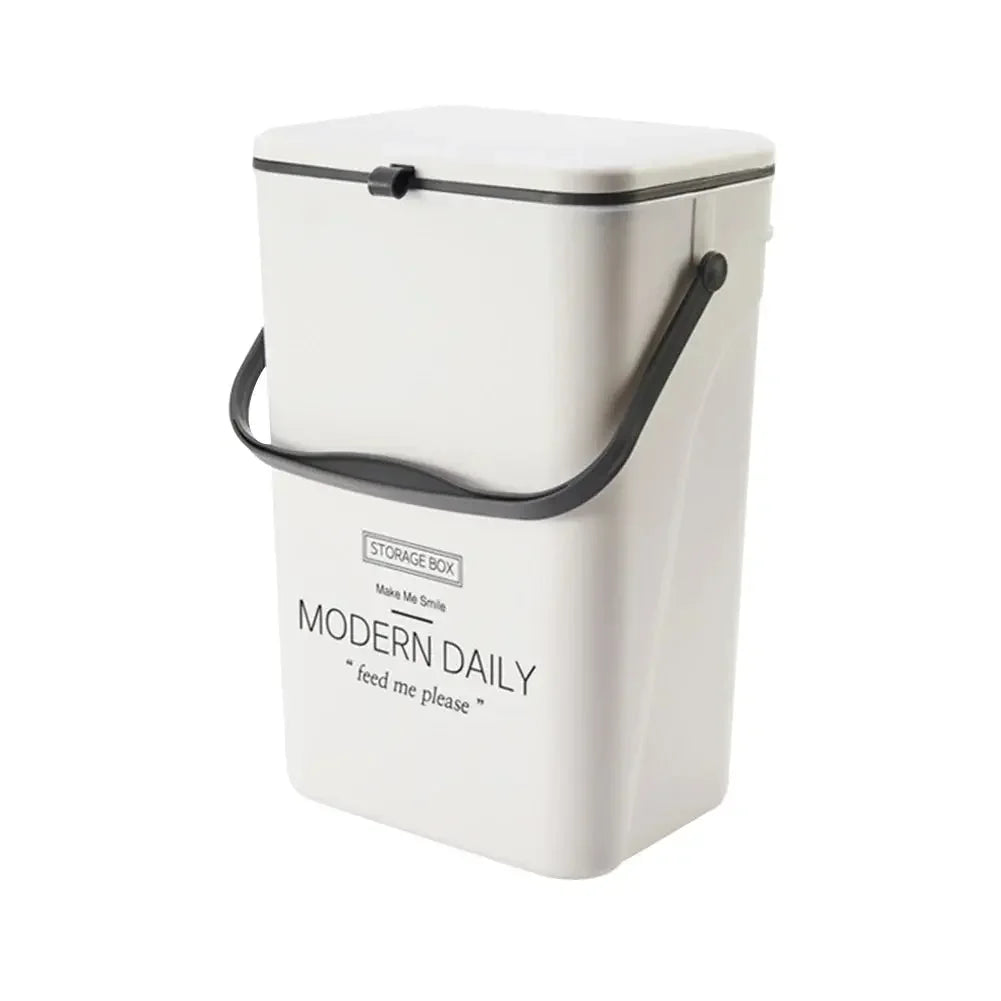 7/12L Compost Bin Wall Mounted Garbage Container with Lid Hanging Garbage Basket Recycling for Kitchen Counter Top Or Under Sink - Confia - reusablefoodstoragebags confia