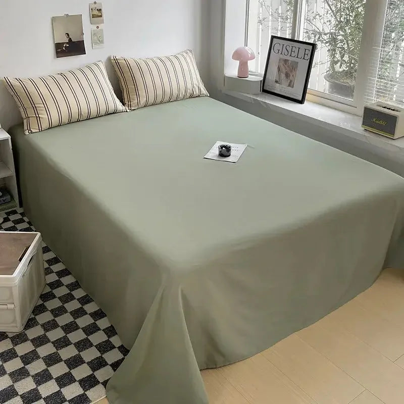 Microfiber Solid Satin Stripe Cotton AC Comforter Set King Size Double Bed with 1 Flat Bedsheet Linen Duvet Cover Set - Confia - reusablefoodstoragebags confia