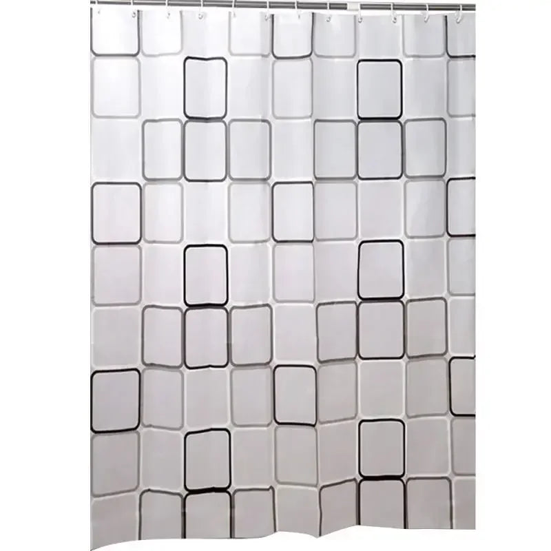 180*200CM Bathroom Shower Curtain Waterproof and Anti-Mold Home Bathroom Curtain with 12 Hooks - Confia - reusablefoodstoragebags confia