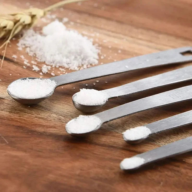 5 Stainless Steel Measuring Spoons Mini Spoons Home Kitchen Baking Cooking Seasoning Spoon Stainless Steel Mini Five Pieces - Confia
