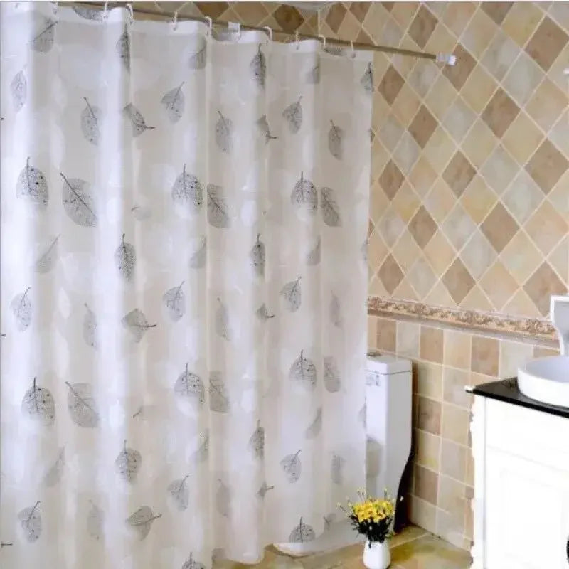 Bathroom Shower Curtains PEVA Waterproof Thickening Bath Curtain With Hooks Rustproof Metal also antibacterial and mildew proof - Confia - reusablefoodstoragebags confia