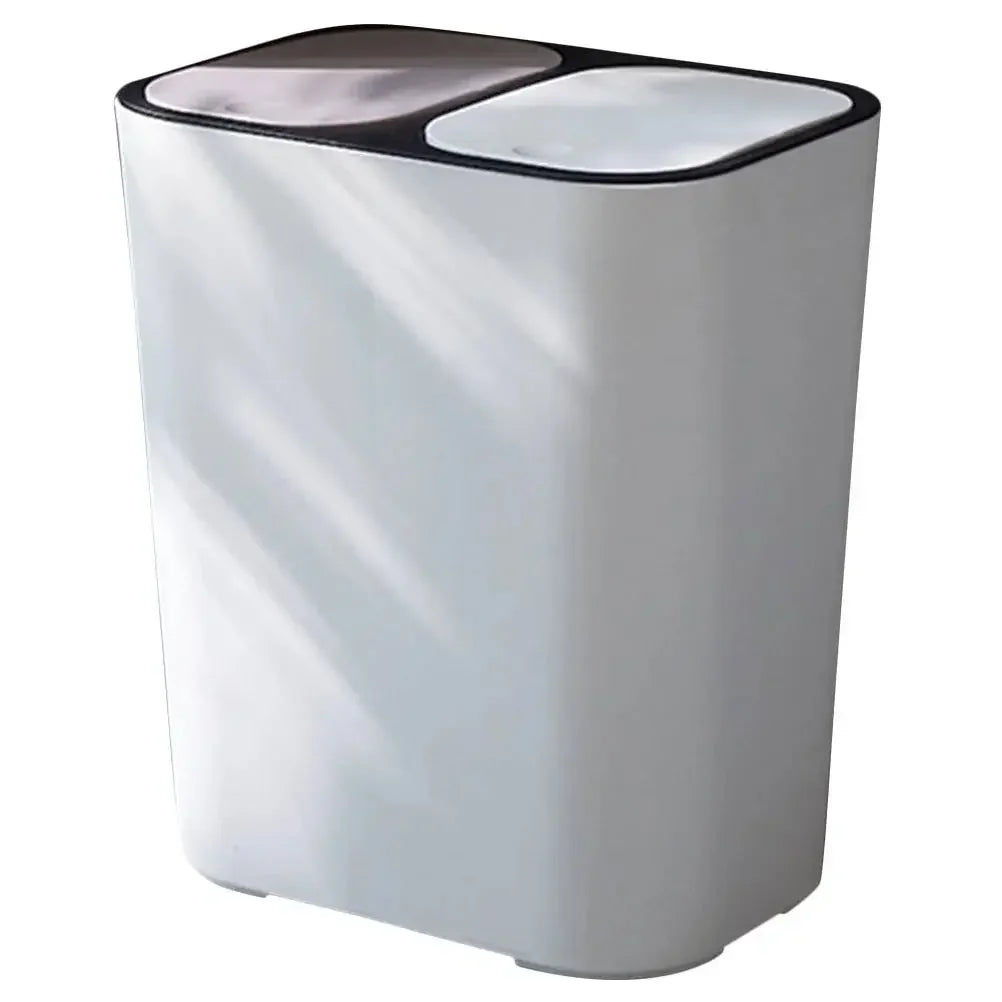 Kitchen Trash Can with Lid Household Classified with dual compartment Garbage Basket (15l ) Bin Home Wastebasket Bins - Confia - reusablefoodstoragebags confia