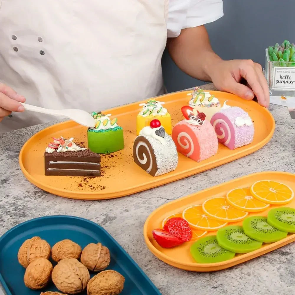Tray Desktop Cosmetic Organizer Food Container Fruit Cake Plate Dessert Plate Nut Trays Baking Pastry Storage Storage Tray - Confia