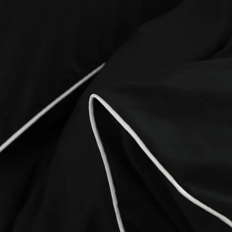 Plain Solid Black Double bedsheet Made with Pure Microfiber Single Color Bedsheet for Double Bed with 2 Pillow Cover Single/Queen/King Bed Cover Full Set Plain Bedding - Confia - reusablefoodstoragebags confia