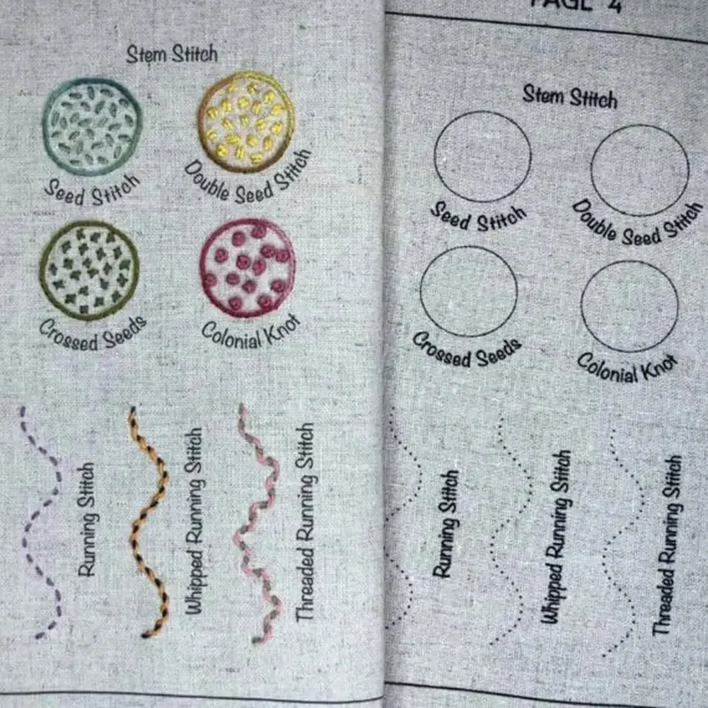 Embroidery Basic Needle Method Handmade Embroidery Pattern Books DIY Stitch Book Embroidery Stitch Book Embroidery Book - Confia