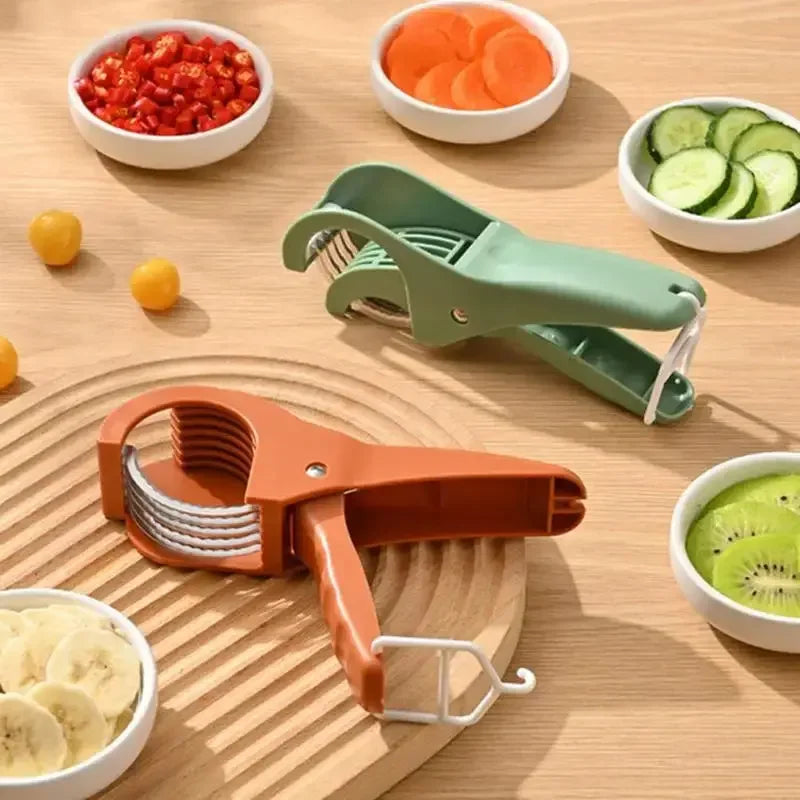 Salad Cutter Chopper Portable Manual Fruit Slicer Creative Vegetable Slicer Kitchen Gadgets Chopping Tool Press Banana Slicer - Confia
