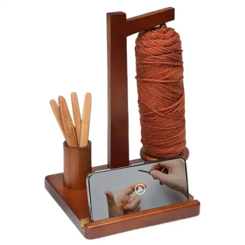 Magnetic Yarn Ball Holder Wooden Thread Spool Wool Ball Winder Rotatable DIY Craft Sewing Knitting Tools for Crochet - Confia