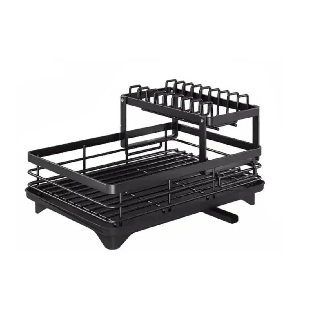 Simple Trending Dish Rack for Kitchen Counter, Large Capacity Dish Rack with Utensil Holder, Cutting Board Holder, Drain Board Tray for Kitchen Counter Storage - Confia - reusablefoodstoragebags confia