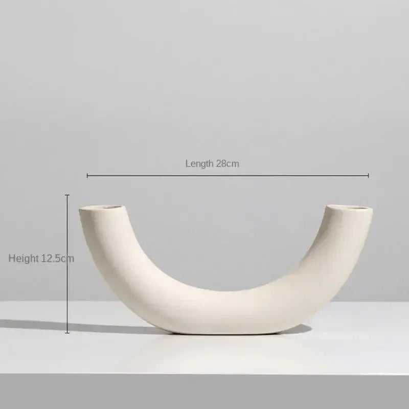 Modern Simple Ceramic Art Vase Dried Flowers Flower Arrangement Ornaments Living Room TV Cabinet Bedroom Desktop Home Decoration - Confia