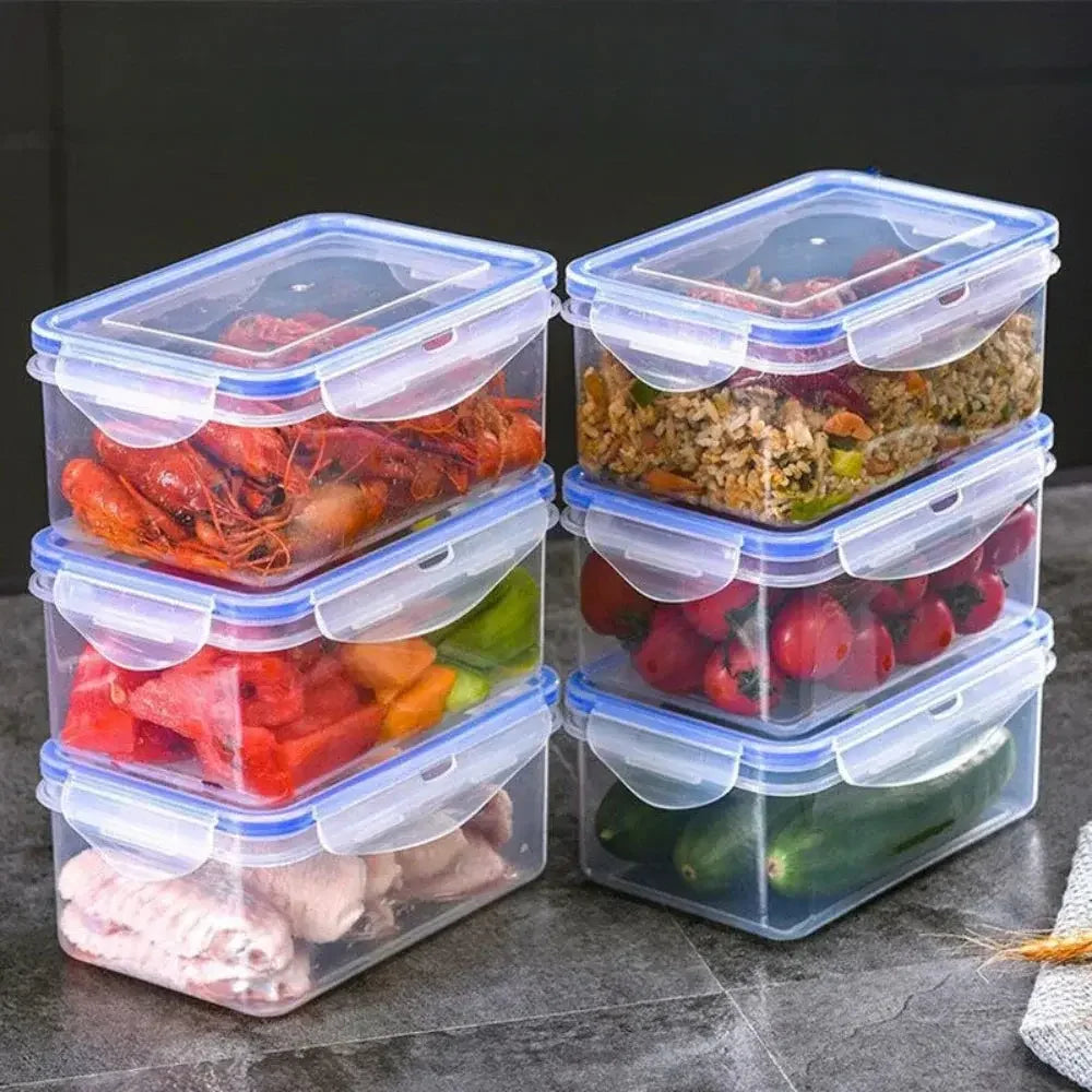 Classics Rectangular Plastic Airtight Food Storage Containers with Leak Proof Lid - Confia - reusablefoodstoragebags confia