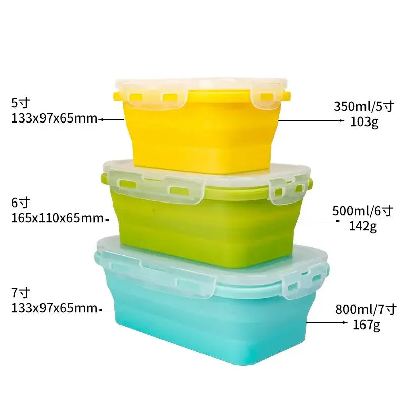 4pcs Food Storage Containers - Collapsible, Airtight, Freezer & Microwave Safe - Ideal for Leftovers and Fresh Fruit - Confia - reusablefoodstoragebags confia